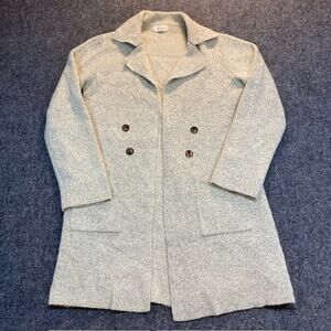 Becaal Collared Cardigan Heather Beige Front Patch Pockets Womens Medium Buttons